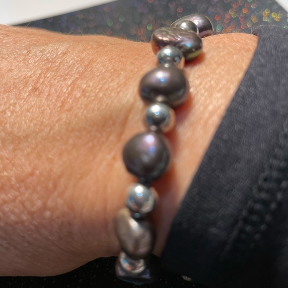 Silpada Black Pearl & Silver Bracelet - Picture 2 of 6
